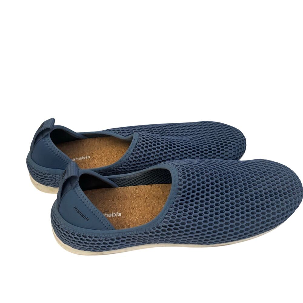Mahabis Breathe Blue Mesh Summer Slippers Women 9.5-10 EU 41 Slip On Shoes